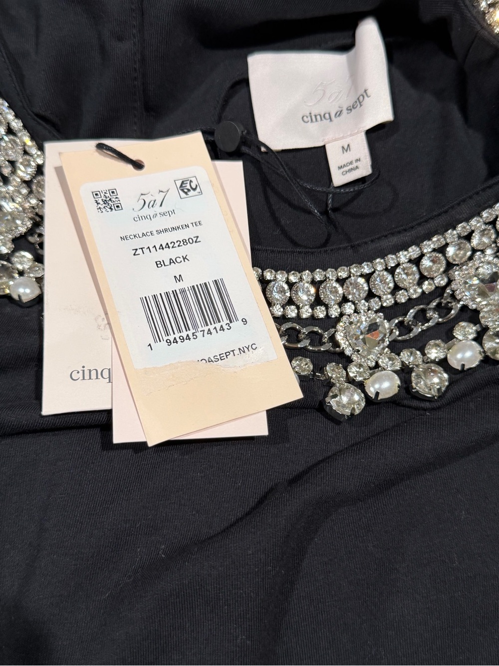 Cinq a Sept Necklace Shrunken Tee - Picture 9 of 9